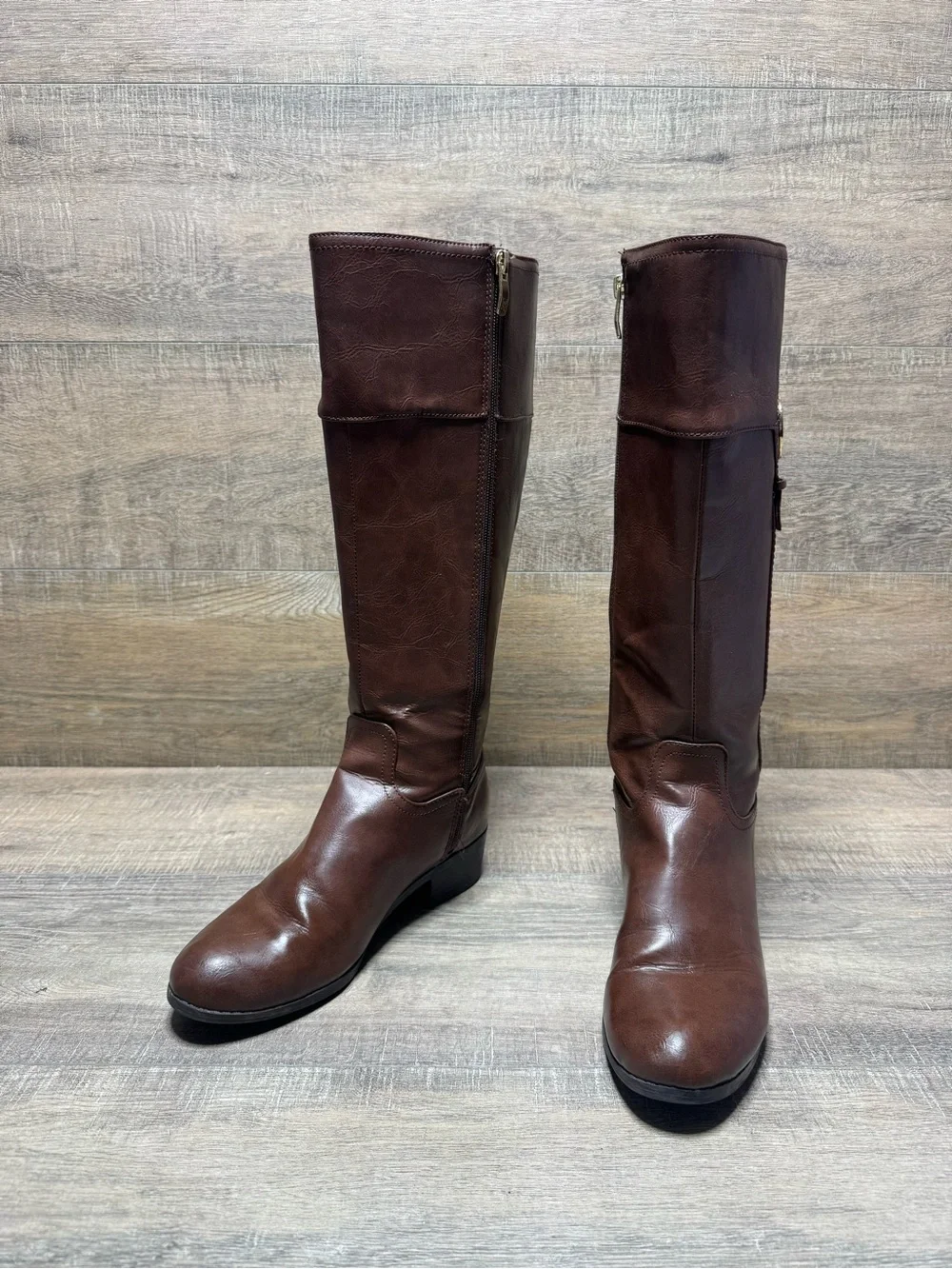 Liz Claiborne Women's Tall Brown Leather Over-the-Knee Boots